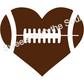 Digital SVG File: Football Heart Cookie Stencil