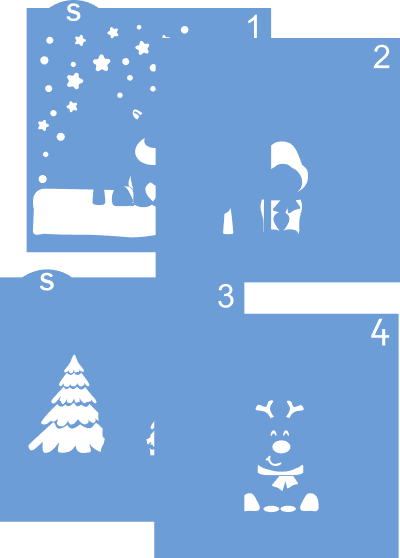 Reindeer Fun 4-Piece Layered Stencil Set