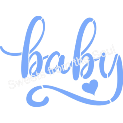 Baby Script Svg Digital SVG File: Baby Script Stencil – Sweets from the Soul