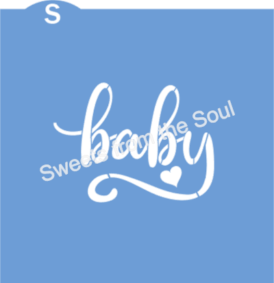 Digital SVG File: Baby Script Stencil