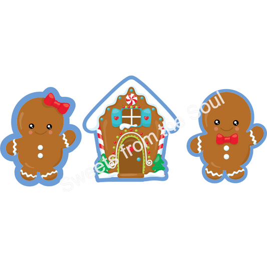 Digital STL File Download: 3-Piece Gingerbread Kids Set