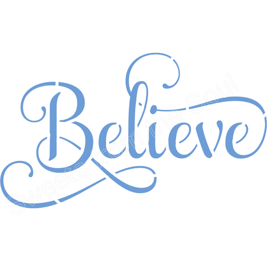 Digital SVG Download: Believe Stencil