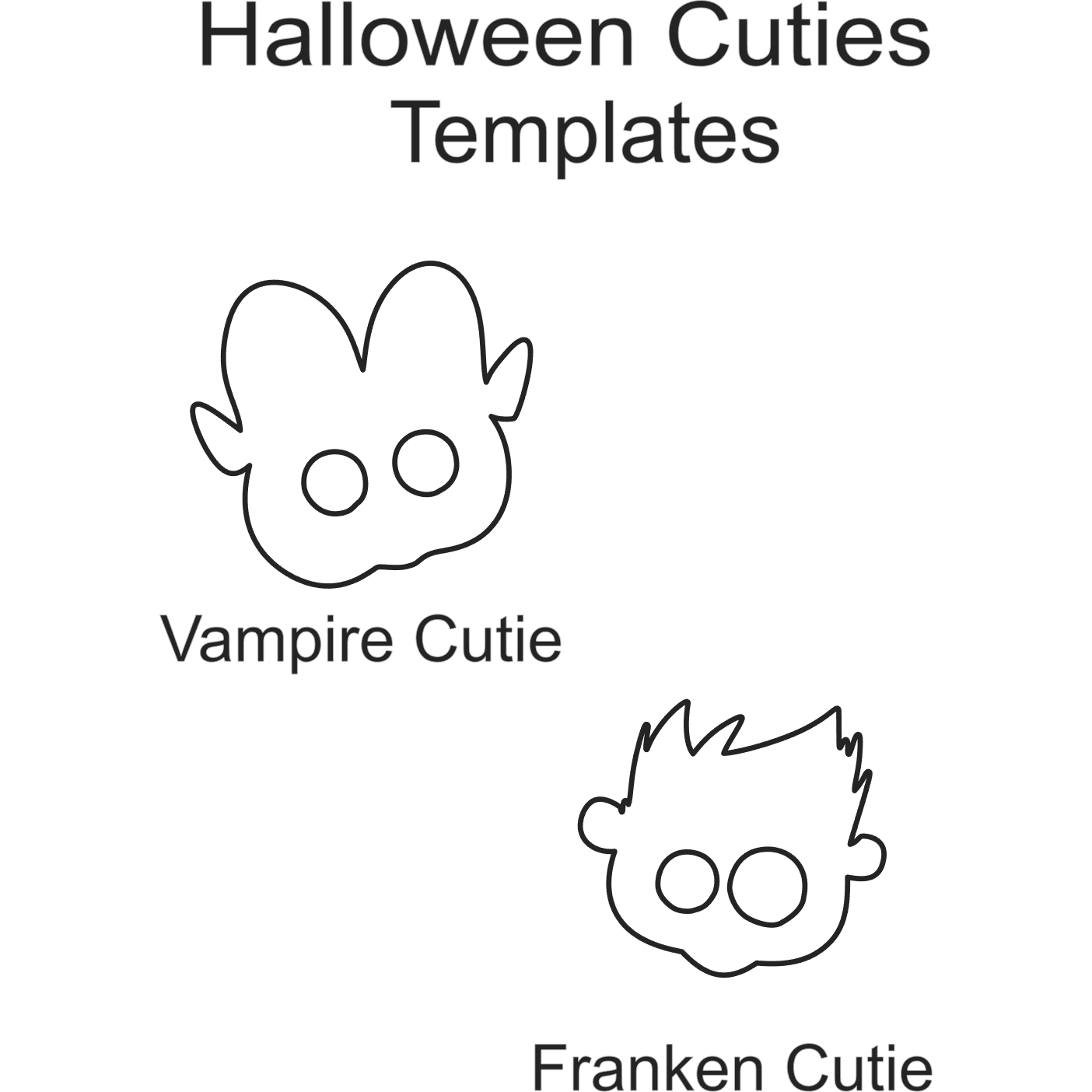 Halloween Cuties Cookie Cutter Set Template