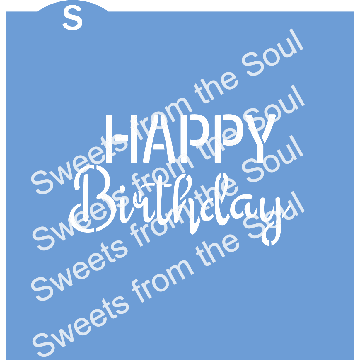 Script Happy Birthday Stencil and Cookie Cutter Set