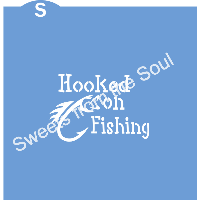 Hooked on Fishing Cookie Stencil