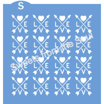 Love, Hearts, & Arrows Background Cookie  Stencil
