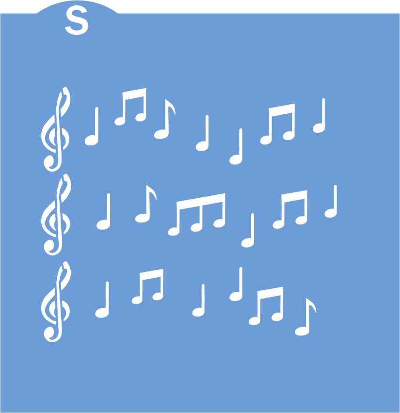 Music Background 2-Part Cookie Stencil