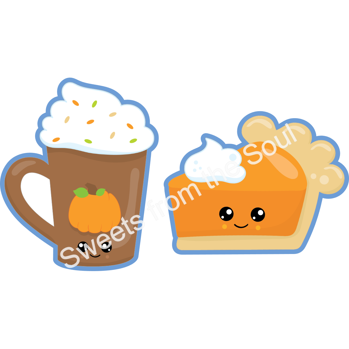 Digital STL Download: 2-Piece Pumpkin Pie and Latte Set