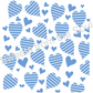 Striped Hearts Background Cookie Stencil