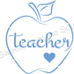 Digital SVG File: Teacher Heart Cookie Stencil