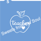 Digital SVG File: Teacher Heart Cookie Stencil