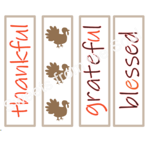 Digital Zip File Download: Thankful Cookie Stick Stencil Set