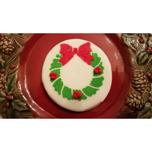 Wreath with Bow Cookie Stencil