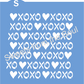 XOXO Heart Background Cookie Stencil