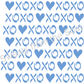 XOXO Heart Background Cookie Stencil