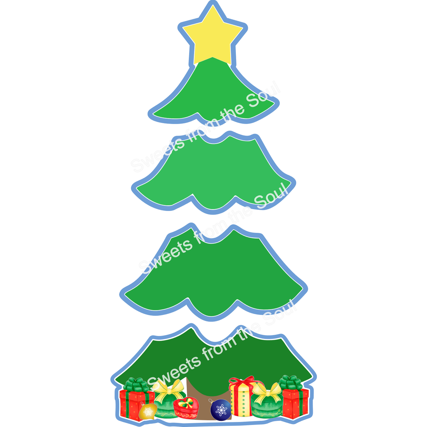 Digital STL Download: 4-Piece Christmas Tree  Set