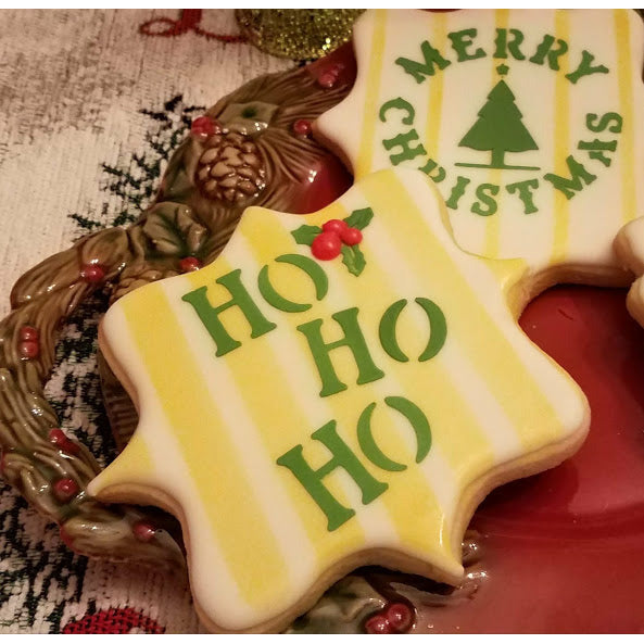 Vintage Merry Christmas Cookie Stencil