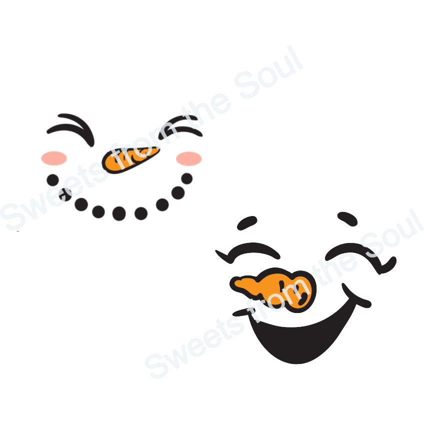 Digital SVG Download: Snowman Faces Cookie Stencil