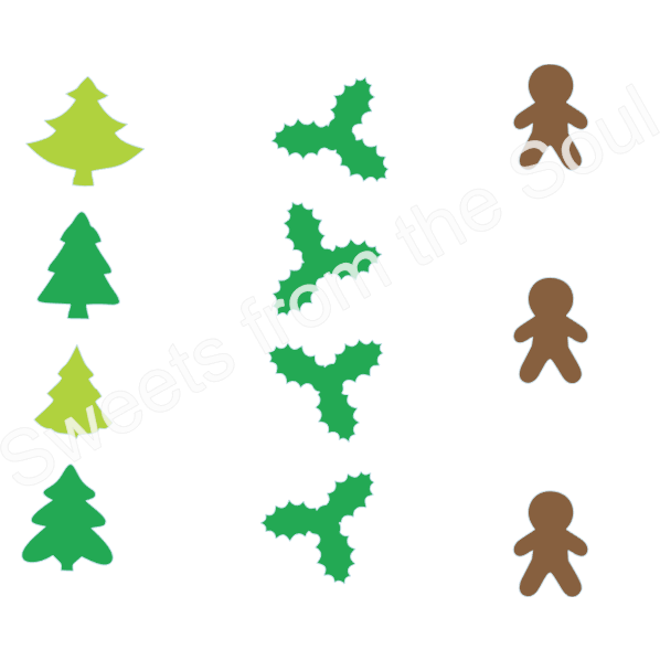 Trees, Gingerbread, and Holly Cookie Stick Stencil